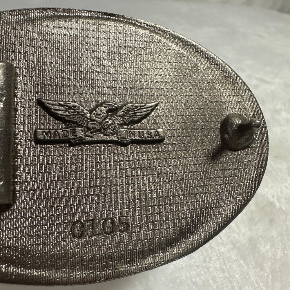 Liberty Belt Buckle 1886-1986 Made In USA Vintage Statue Of Liberty Oval Design - Picture 4 of 6